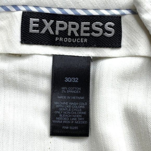 Mens Express Dress Khaki Pants Flat Size 32 x 30 Straight Leg Washable EUC 3006 - Picture 9 of 10